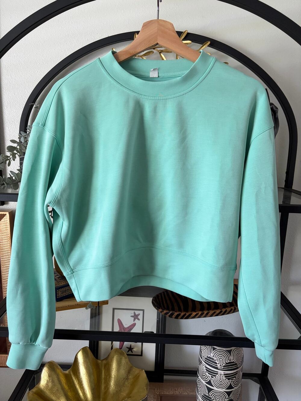 Lululemon Perfectly Oversized Cropped Crew Softstreme Tidewater Teal Size 2